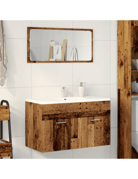 Mobile Lavabo Bagno Legno Antico 90x38,5x46 cm Multistrato