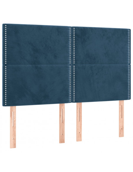 Giroletto con Testiera Blu Scuro 140x190 cm in Velluto