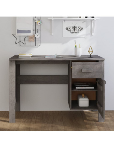 Scrivania HAMAR Grigio Chiaro 113x50x75 cm in Legno di Pino