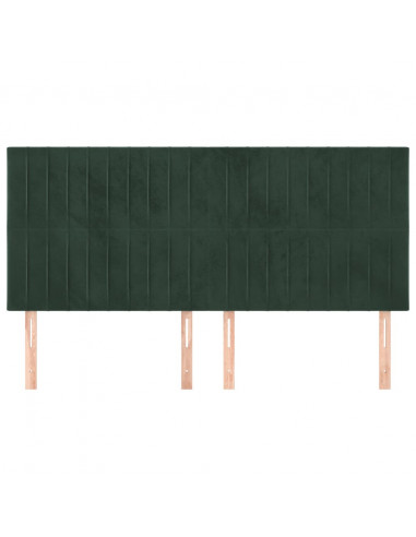 Testiera 4 pz Verde Scuro 80x5x78/88 cm in Velluto