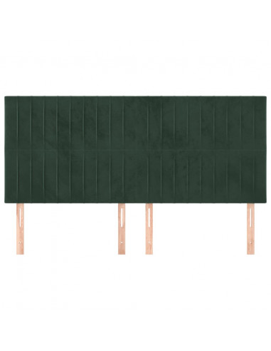 Testiera 4 pz Verde scuro 90x5x78/88 cm in Velluto