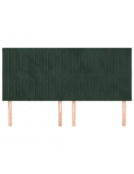 Testiera 4 pz Verde scuro 90x5x78/88 cm in Velluto