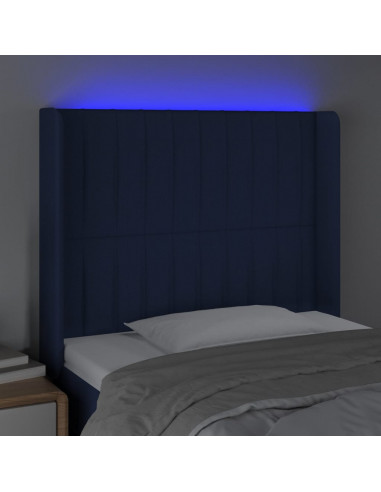 Testiera a LED Blu 103x16x118/128 cm in Tessuto