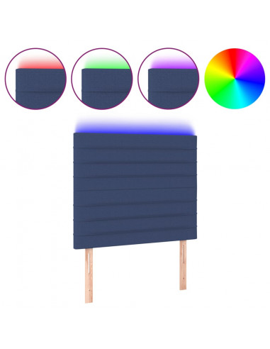 Testiera a LED Blu 80x5x118/128 cm in Tessuto