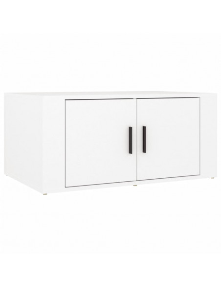 Tavolino da Salotto Bianco 80x50x36 cm in Legno Multistrato