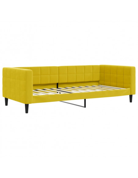 Letto da Giorno Giallo 90x200 cm in Velluto