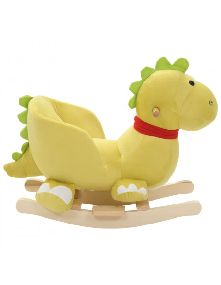 Drago a Dondolo con Schienale in Peluche 60x32x53cm Verde Lime