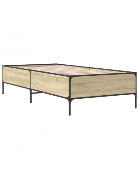 Giroletto Rovere Sonoma 90x200 cm Legno Multistrato e Metallo
