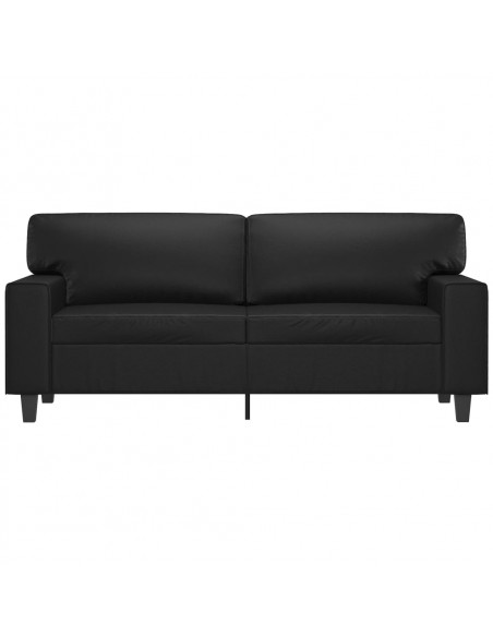 Divano a 2 Posti Nero 140 cm in Similpelle