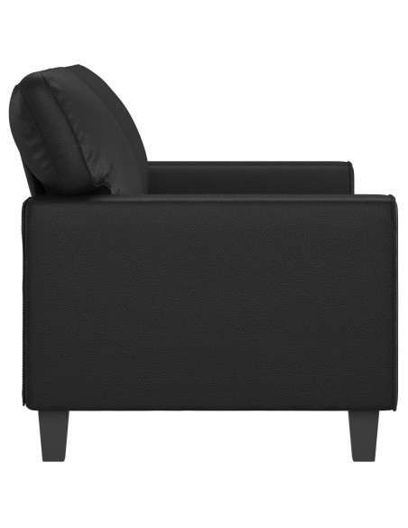 Divano a 2 Posti Nero 140 cm in Similpelle