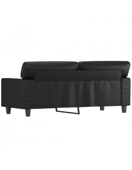 Divano a 2 Posti Nero 140 cm in Similpelle