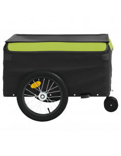 Rimorchio da Bici Nero e Verde 45 kg in Ferro 2