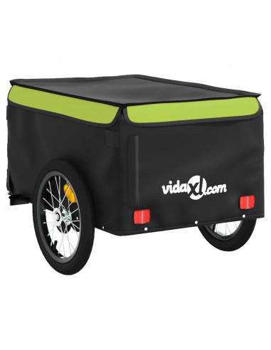 Rimorchio da Bici Nero e Verde 45 kg in Ferro