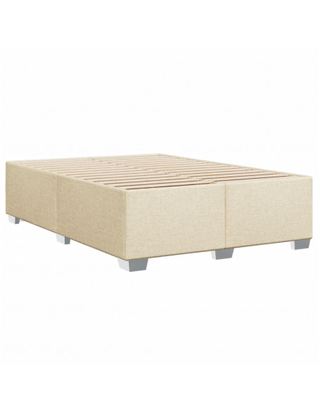 Giroletto a Molle con Materasso Crema 160x200 cm in Tessuto