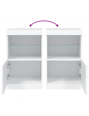 Credenza con Luci LED Bianca 41x37x67 cm