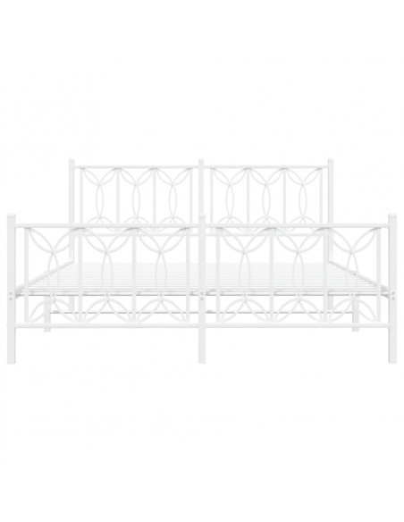Giroletto con Testiera e Pediera Metallo Bianco 150x200 cm