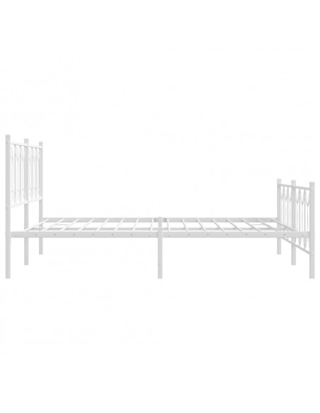 Giroletto con Testiera e Pediera Metallo Bianco 150x200 cm