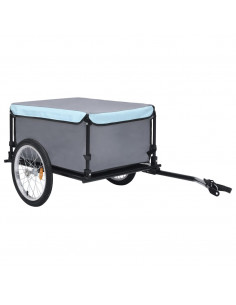 Rimorchio da Bici Nero e Blu 65 kg 2