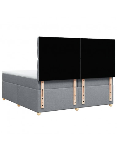 Giroletto a Molle con Materasso Grigio Chiaro 200x200cm Tessuto