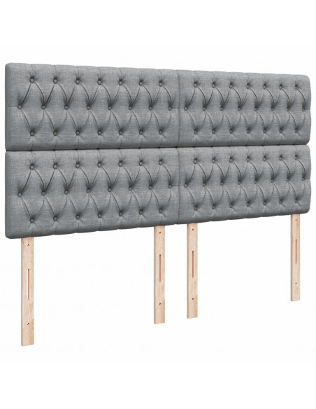 Giroletto a Molle con Materasso Grigio Chiaro 200x200cm Tessuto