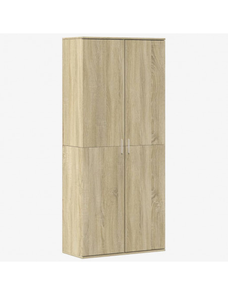 Credenza Rovere Sonoma 80x35x180 cm in Legno Multistrato