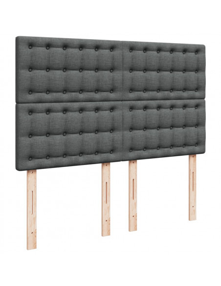 Giroletto a Molle con Materasso Grigio Scuro 160x200 cm Tessuto