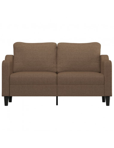 Divano a 2 Posti Marrone 140 cm in Tessuto