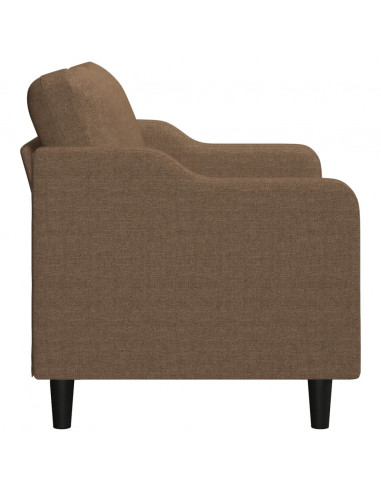 Divano a 2 Posti Marrone 140 cm in Tessuto