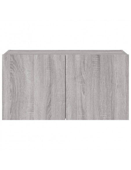 Mobile TV a Parete con Luci LED Grigio Sonoma 80x35x41 cm