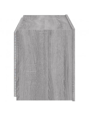 Mobile TV a Parete con Luci LED Grigio Sonoma 80x35x41 cm