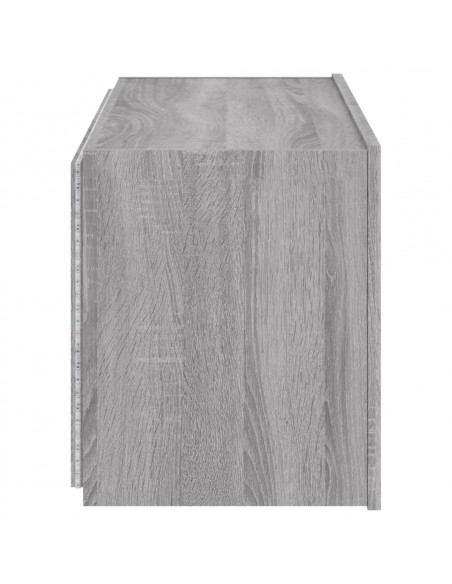 Mobile TV a Parete con Luci LED Grigio Sonoma 80x35x41 cm