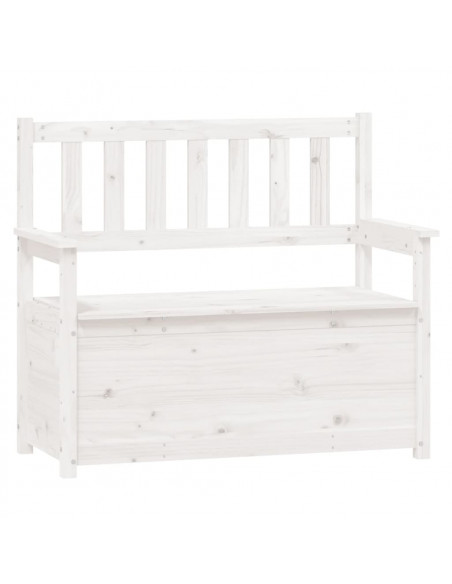 Panca Bianca 112,5x51,5x96,5 cm in Legno Massello di Pino