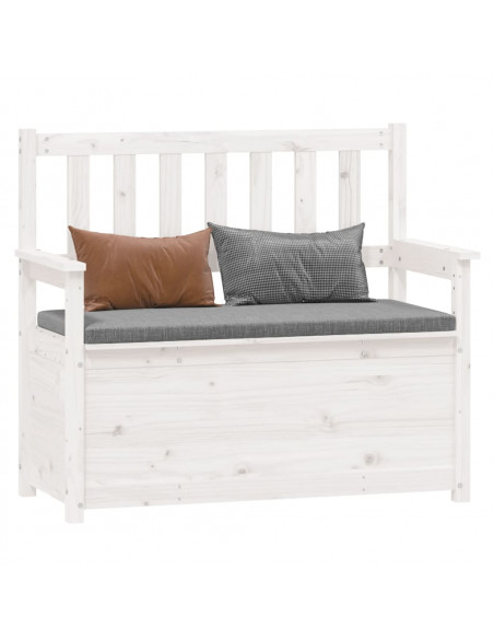 Panca Bianca 112,5x51,5x96,5 cm in Legno Massello di Pino
