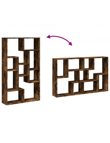 Libreria Rovere Fumo 72x20x120 cm in Truciolato