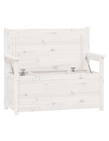 Panca Bianca 112,5x51,5x96,5 cm in Legno Massello di Pino
