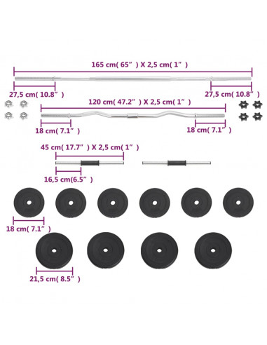 Set Bilanciere e Manubri 30 kg
