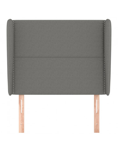 Testiera ad Orecchio Grigio Scuro 83x23x118/128 cm in Tessuto