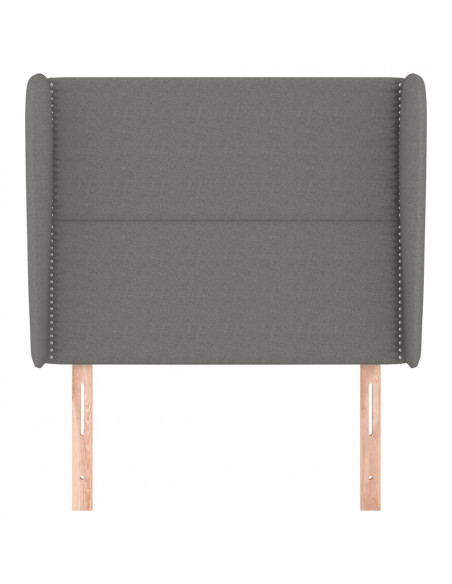 Testiera ad Orecchio Grigio Scuro 83x23x118/128 cm in Tessuto