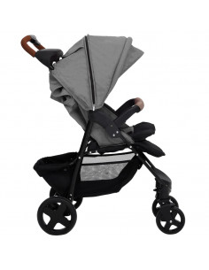 Passeggino 2 in 1 Grigio Chiaro in Acciaio 2