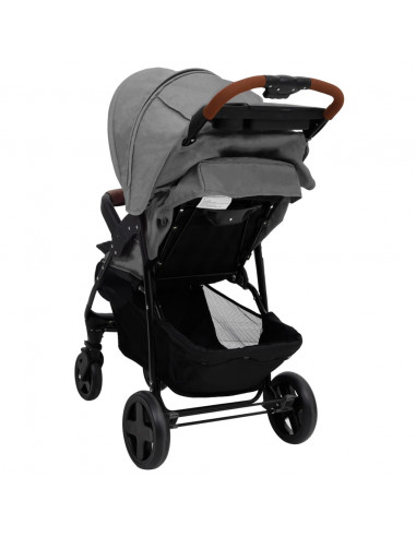 Passeggino 2 in 1 Grigio Chiaro in Acciaio
