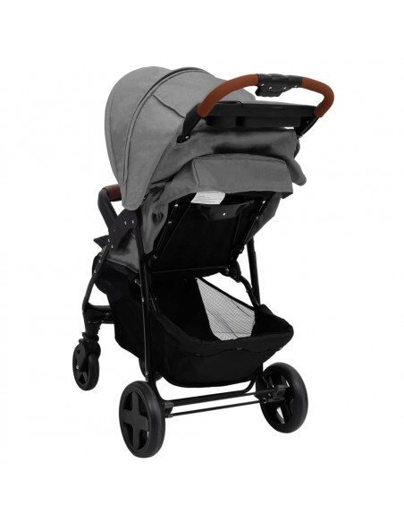 Passeggino 2 in 1 Grigio Chiaro in Acciaio