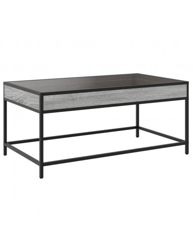 Tavolino da Salotto con LED Infinity Grigio Sonoma 90x50x41 cm