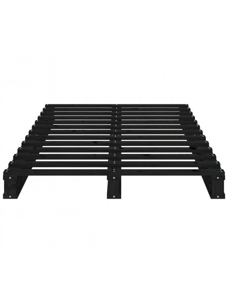 Giroletto Nero 75x190 cm Legno Massello Pino Small Single