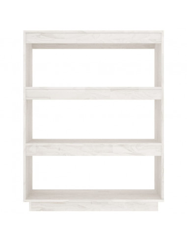 Libreria/Divisorio Bianco 80x35x103 cm Legno Massello di Pino