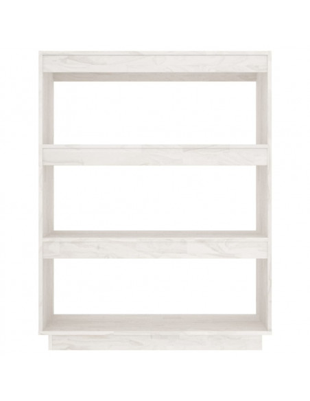 Libreria/Divisorio Bianco 80x35x103 cm Legno Massello di Pino