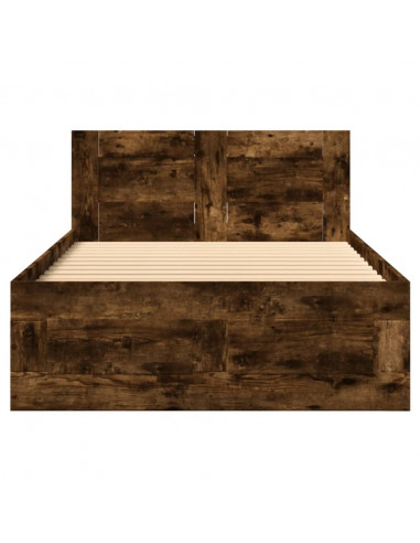 Giroletto con Testiera Rovere Fumo 100x200 cm Legno Multistrato