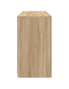 Credenza con Luci LED Rovere Sonoma 123x37x67 cm 2
