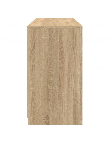 Credenza con Luci LED Rovere Sonoma 123x37x67 cm