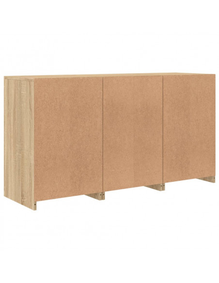 Credenza con Luci LED Rovere Sonoma 123x37x67 cm