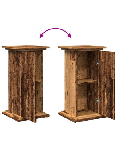 Espositore con Portaoggetti Legno Antico 31x30x60 cm Truciolato